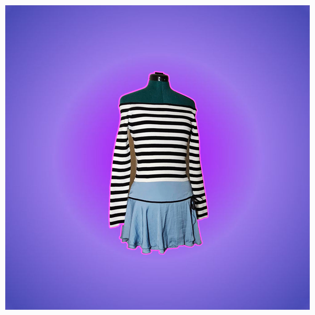 Off shoulder striped top