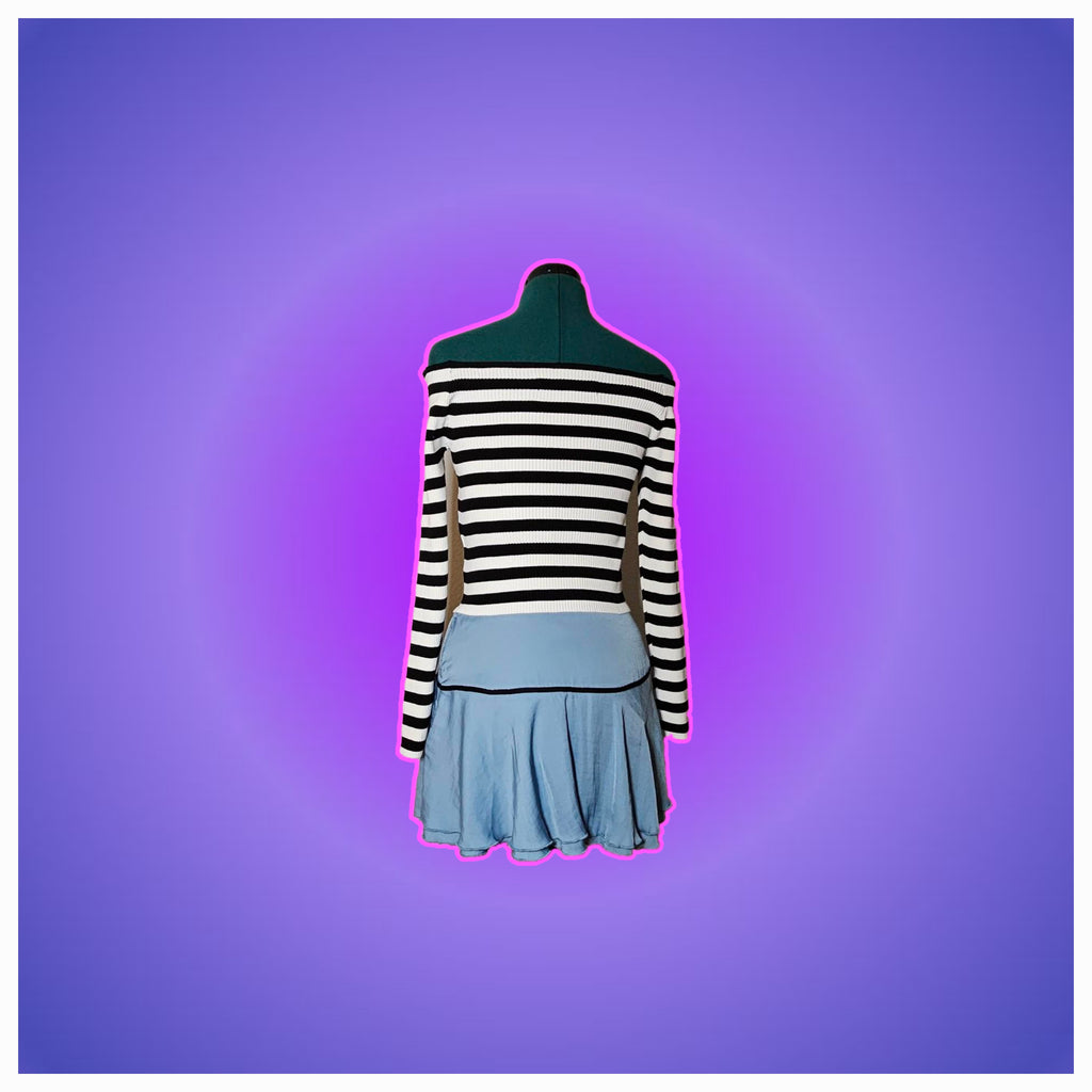 Off shoulder striped top