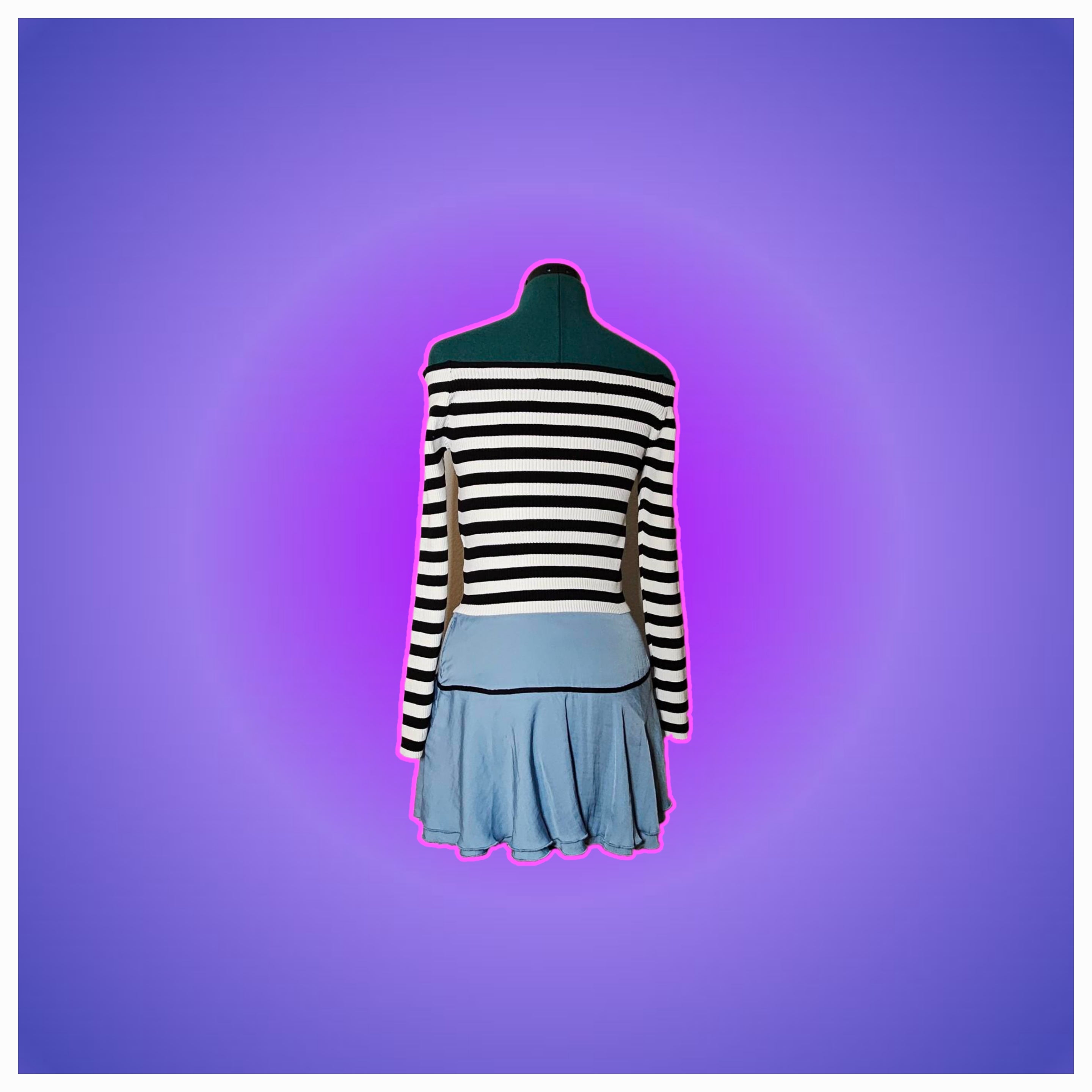 Off shoulder striped top
